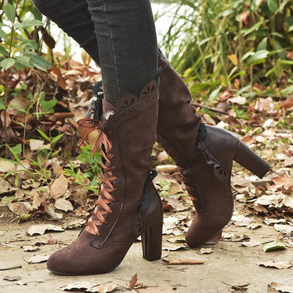 Funki Findz | Boots | Women's Steampunk Lace Top Granny Boot