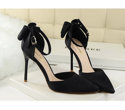Funki Findz | Shoes | Women's Elegant Silk Bow Stiletto Pumps