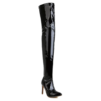 Funki Findz | Boots | Women's Over Knee Patent Stiletto Boots