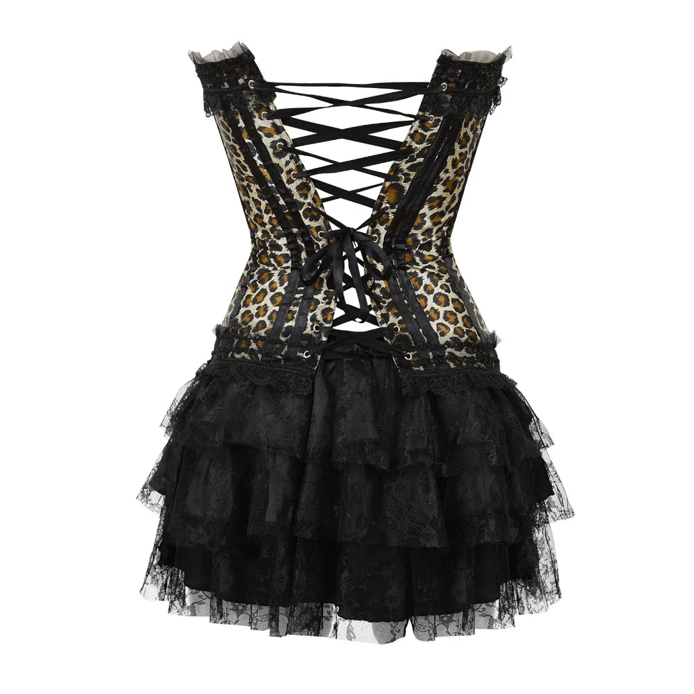 Funki Findz | Dresses | Women's Gothic Satin Lace Corset Dress