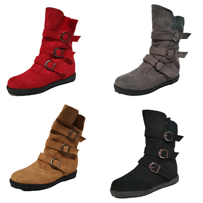 Funki Findz | Boots | Women's Buckled Suede Snow Ankle Boots