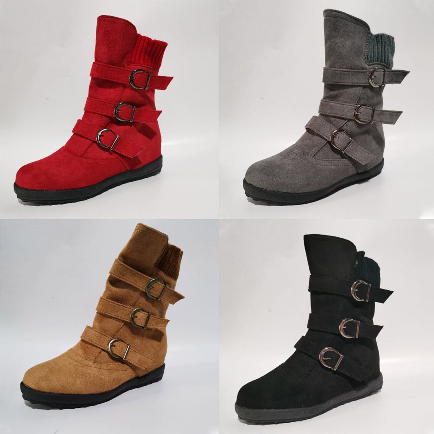 Funki Findz | Boots | Women's Buckled Suede Snow Ankle Boots