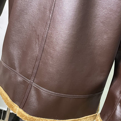 Funki Findz | Jackets | Men's Warm Faux Fur and Leather Jacket