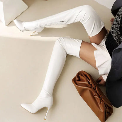 Funki Findz | Boots | Women's Over Knee Patent Stiletto Boots