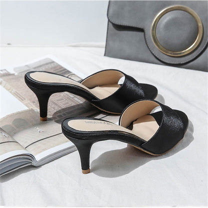 Funki Findz | Shoes | Women's Low Heeled Bridal Satin Slides