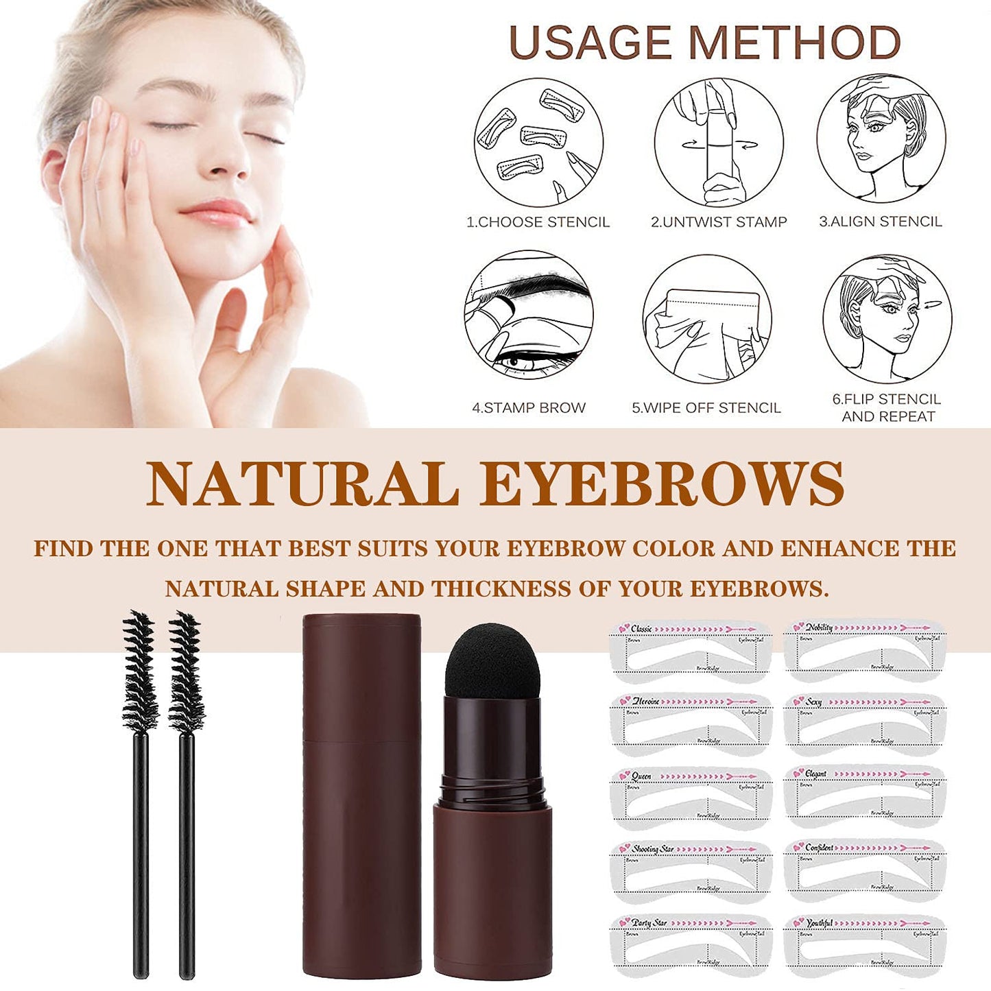 Funki Findz | Makeup | Eyebrow Stamp Shaping Kits | 10 Pcs Set