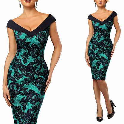 Funki Findz | Dresses | Women's Floral Cocktail Pencil Dress