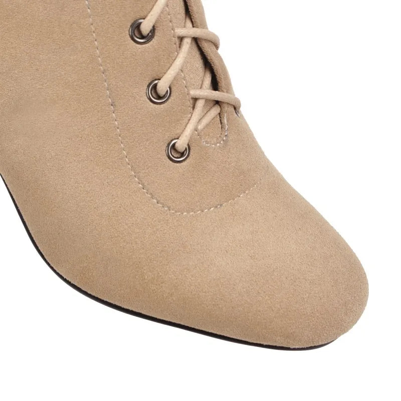 Funki Findz | Boots | Women's Suede Lace Up Knee High Boots