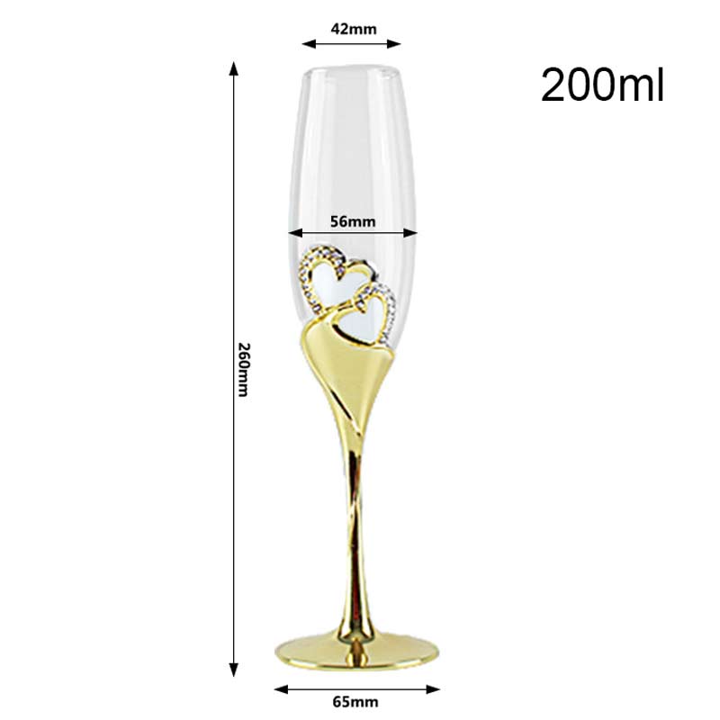 Funki Findz | Glasses | Wedding Champagne Flutes | Gold Heart