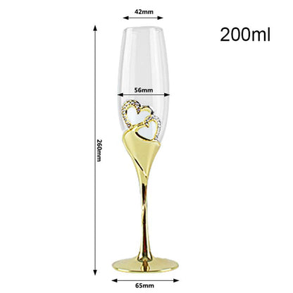Funki Findz | Glasses | Wedding Champagne Flutes | Gold Heart