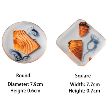 Funki Findz | Coasters | Pine Wood Resin Drink Coasters 6 Pcs