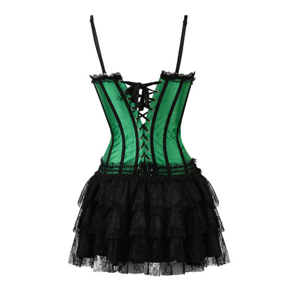Funki Findz | Dresses | Women's Gothic Satin Lace Corset Dress