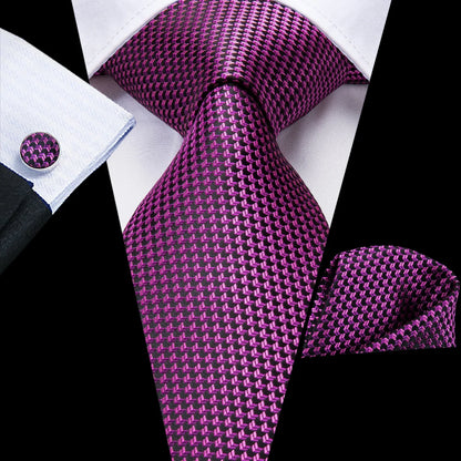 Funki Findz | Neckties | Men's Purple Silk Wedding 3Pcs Tie Set