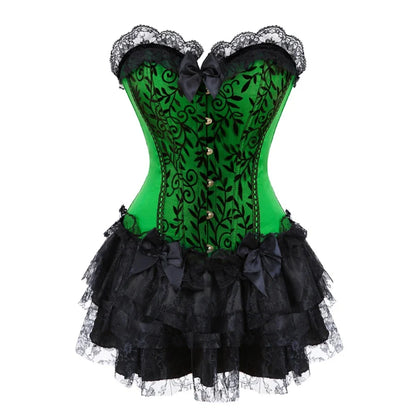 Funki Findz | Dresses | Women's Gothic Satin Lace Corset Dress