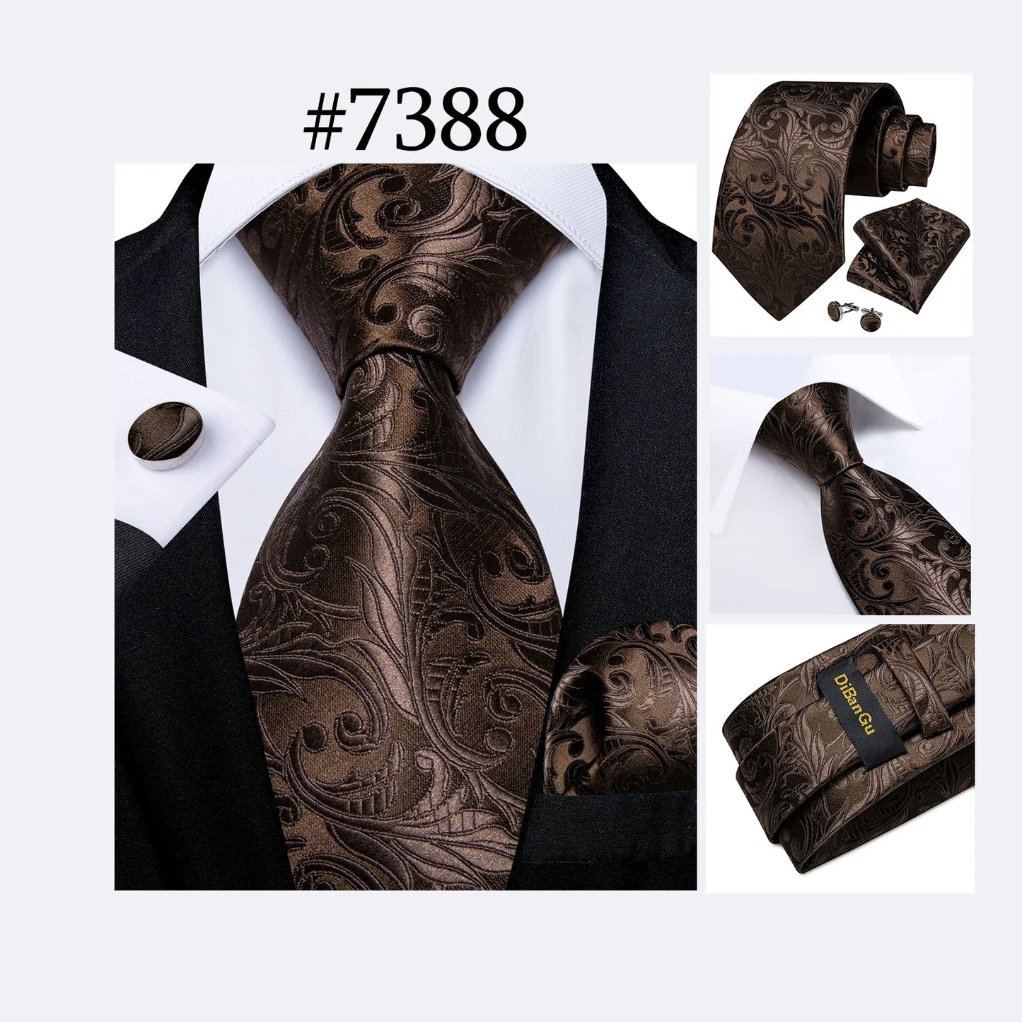 Funki Findz | Neckties | Men's 3Pcs Paisley Wedding Tie Sets