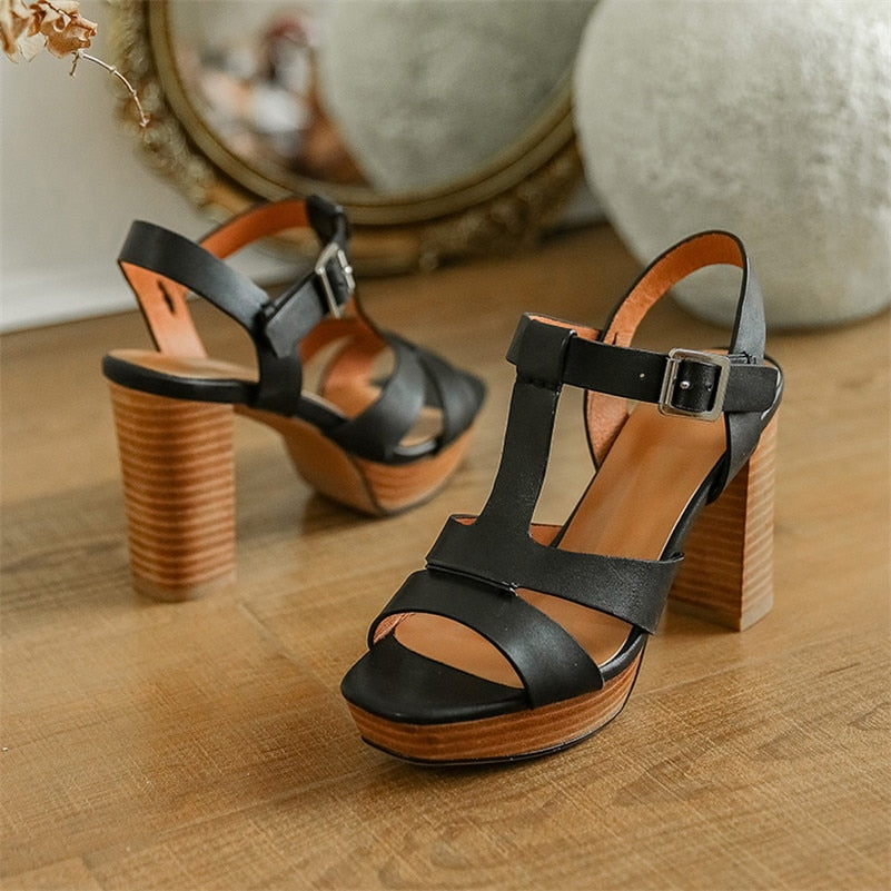 Funki Findz | Shoes | Women's Leather Chunky Platform Sandals