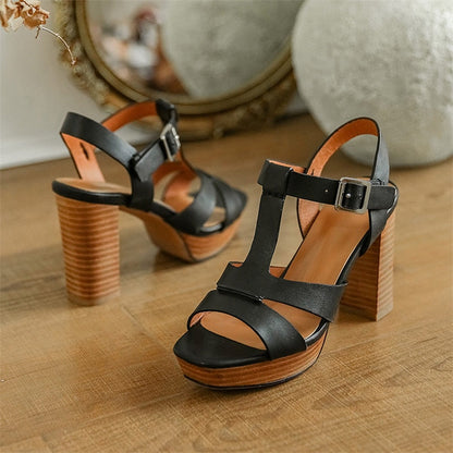 Funki Findz | Shoes | Women's Leather Chunky Platform Sandals