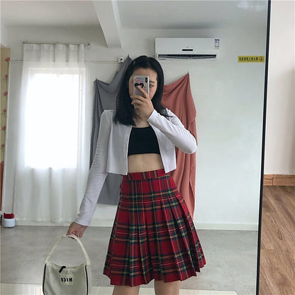 Funki Findz | Skirts | Women's High Waist Punk Pleated Skirt