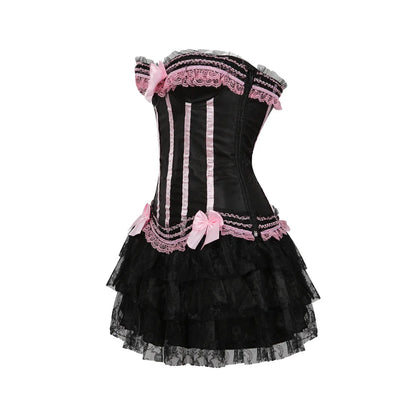 Funki Findz | Dresses | Women's Gothic Satin Lace Corset Dress