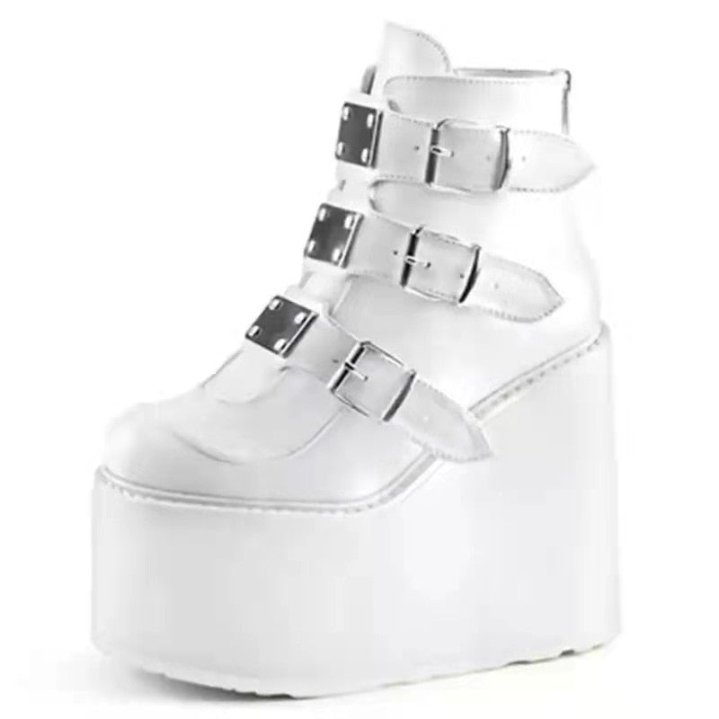 Funki Findz | Boots | Women's Gothic Platform Ankle Wedge Boot