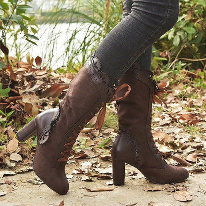Funki Findz | Boots | Women's Steampunk Lace Top Granny Boot