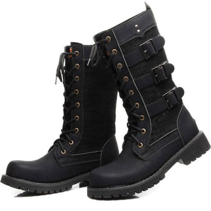 Funki Findz | Boots | Men's Gothic Motorcycle Mid-Calf Boots