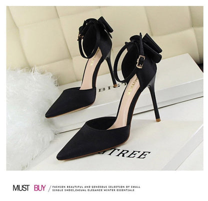 Funki Findz | Shoes | Women's Elegant Silk Bow Stiletto Pumps