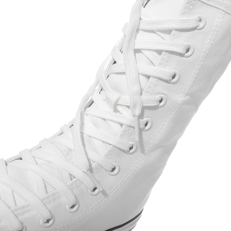 Funki Findz | Boots | Women's Calf-High Flat Canvas Sneakers