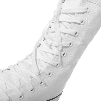 Funki Findz | Boots | Women's Calf-High Flat Canvas Sneakers
