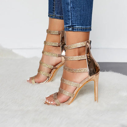 Funki Findz | Shoes | Women's Mid-calf Bling Gladiator Sandals