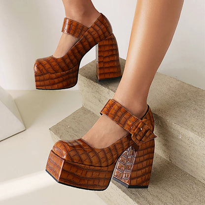 Funki Findz | Shoes | Women's Stone Pattern High-Heel Platform