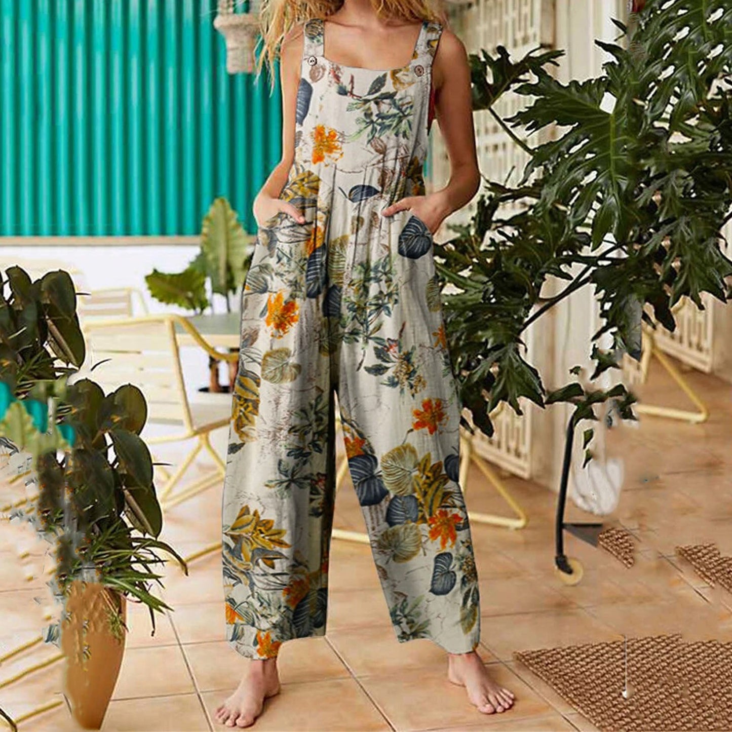 Funki Findz | Pants | Women's Boho Loose Fit Wide Leg Romper