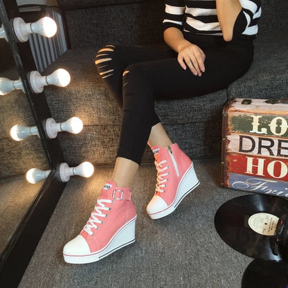 Funki Findz | Boots | Women's High Top Platform Wedge Sneaker