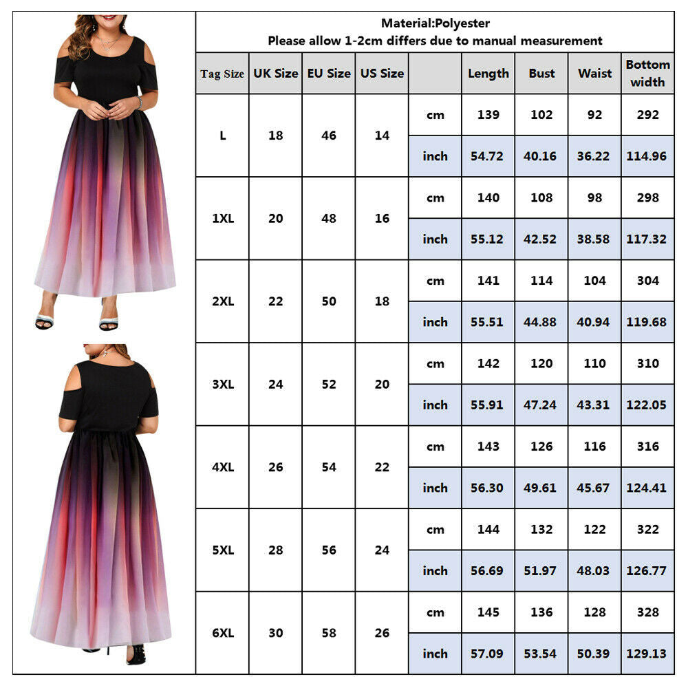 Funki Findz | Dresses | Women's Plus Size Prom Gradient Dress