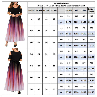 Funki Findz | Dresses | Women's Plus Size Prom Gradient Dress
