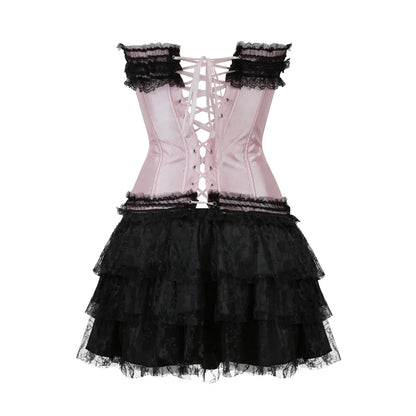 Funki Findz | Dresses | Women's Gothic Satin Lace Corset Dress