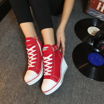 Funki Findz | Boots | Women's High Top Platform Wedge Sneaker