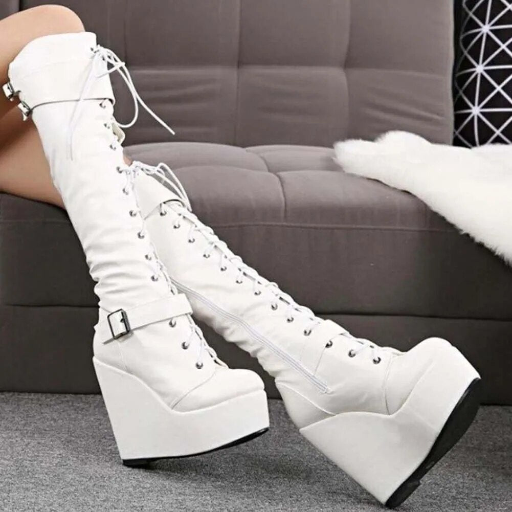Funki Findz | Boots | Women's High Luxury Gothic Platform Boots
