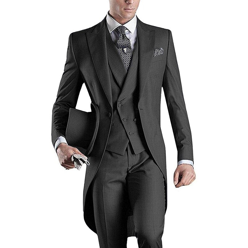 Funki Findz | Suits | Men's Custom 3 Pcs Grooms Suit | Tailcoat