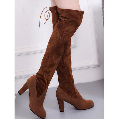 Funki Findz | Boots | Women's Faux Suede Over Knee Slim Boot