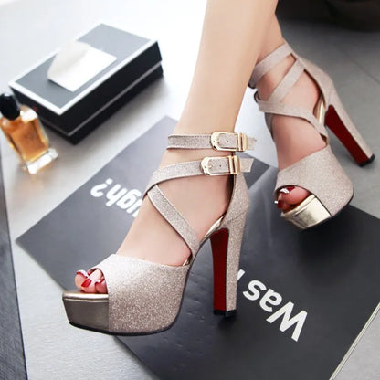 Funki Findz | Shoes | Women's Gold Glitter Platform Sandals