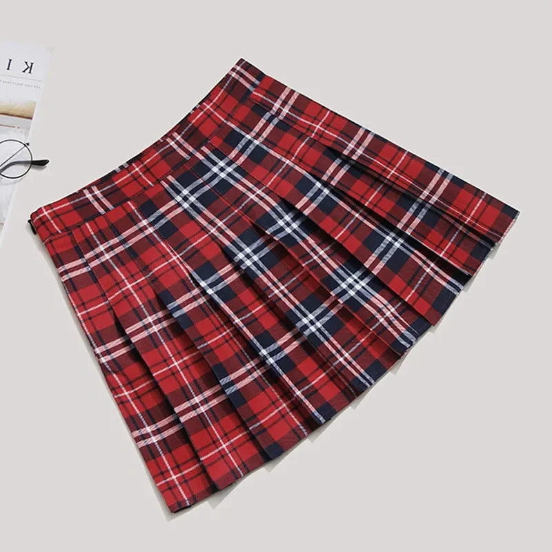 Funki Findz | Skirts | Women's Short Pleated Plaid Skirts | A-line