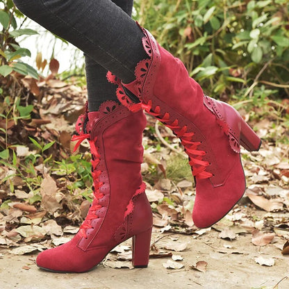 Funki Findz | Boots | Women's Steampunk Lace Top Granny Boot