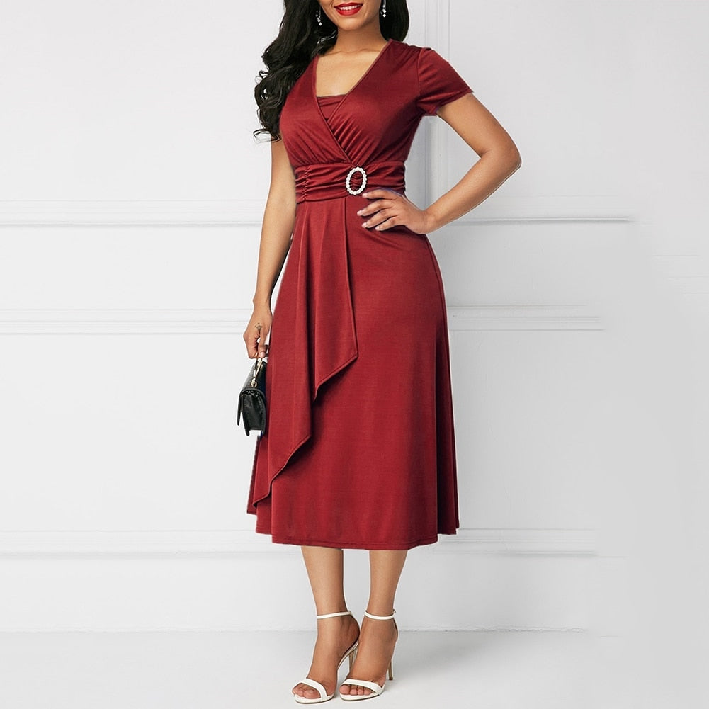 Funki Findz | Dresses | Women's High Waist Wrap Evening Dress