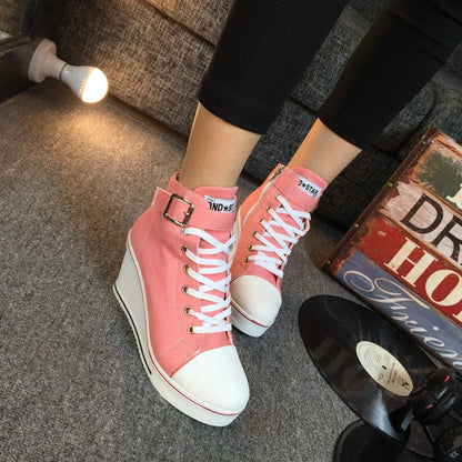 Funki Findz | Boots | Women's High Top Platform Wedge Sneaker
