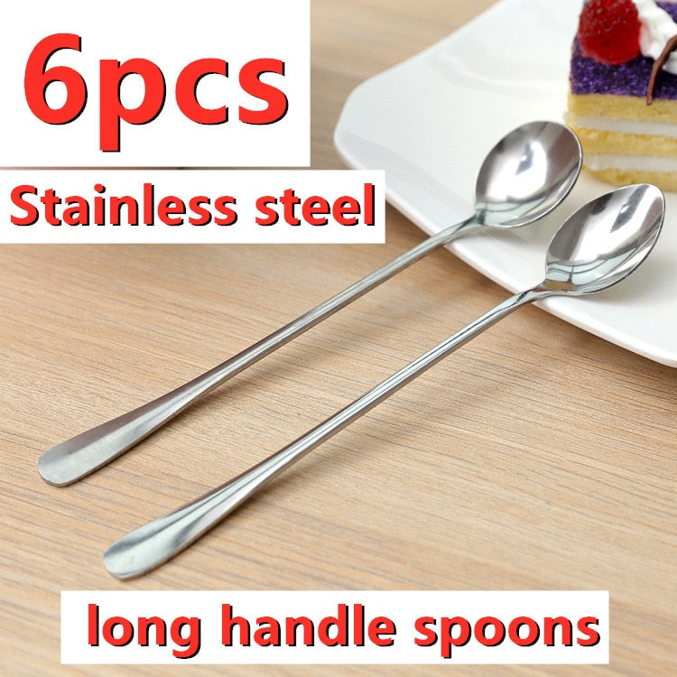 Funki Findz | Spoons | Stainless Steel Long Coffee Spoons 6Pcs
