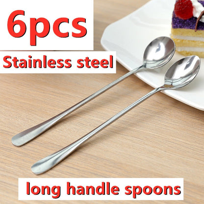 Funki Findz | Spoons | Stainless Steel Long Coffee Spoons 6Pcs
