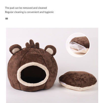 Funki Findz | Pet Beds | Cat Bed | Cute Bear Head Shaped Cat House Nest