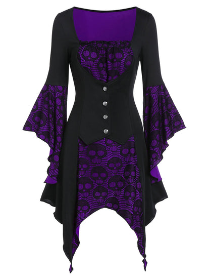 Funki Findz | Shirts | Women's Steampunk Skull Design Tunic Top