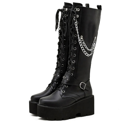 Funki Findz | Boots | Women's High Luxury Gothic Platform Boots